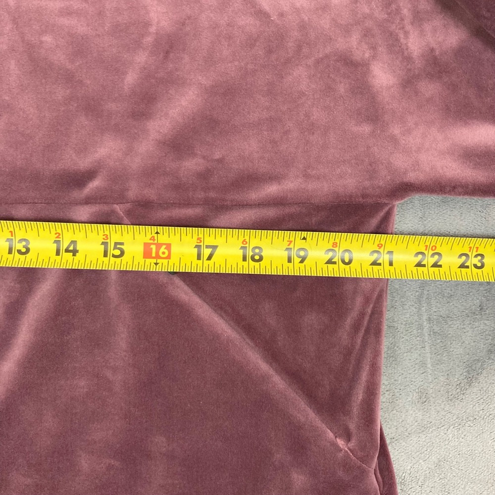 Prana Womens Velour funnel Neck Pullover Sweatshirt Mauve Plum Size M Pockets - Picture 4 of 6
